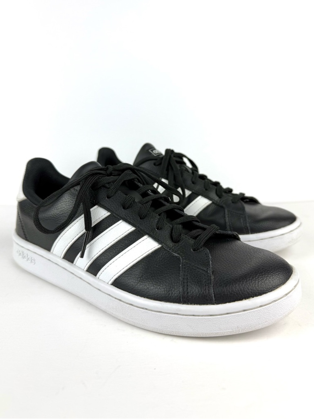 adidas Men's Size 9 Grand Court F36484 Black Casual Shoes Lace Up Sneakers